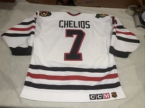 Authentic Chris Chelios Chicago Blackhawks Trikot weiß Ccm Herren 44 sauber genäht - Bild 1 von 11