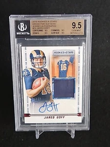 Jared Goff 2016 Rookies & Stars Jersey 24/49 BGS 9.5/Auto 10 Rookie RC POP 3 - Picture 1 of 5