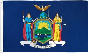 "New York" Flagge 2x3 Fuß Polyester Banner Schild NY State - Bild 1 von 7