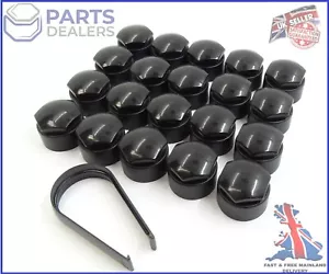 CUBIERTAS DE TUERCA DE RUEDA PARA MERCEDES A B C E S CLA CLC CLS 17mm TAPAS DE BLOQUEO NEGRAS x20 - Imagen 1 de 16