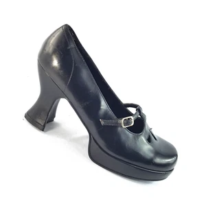 Xhilaration 90's Mary Jane Platform Pumps Chunky Heel Faux Leather Size 8.5 - Picture 1 of 9