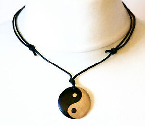 Yin Yang Necklace Mens Necklace Wooden Yin Yang Pendant for a Man Ying Yang Gift