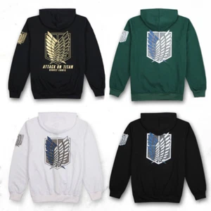 Anime Attack On Titan Hoodies Eren Mikasa Hoodie Hooded Sweatshirt Cosplay Coat - Picture 1 of 16