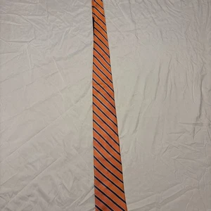 Corbata de seda a rayas Tommy Hilfiger para hombre - azul y naranja - Imagen 1 de 3