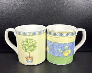 Royal Doulton Carmina 2er Set Kaffee Tee Tassen Zitronen - Bild 1 von 8