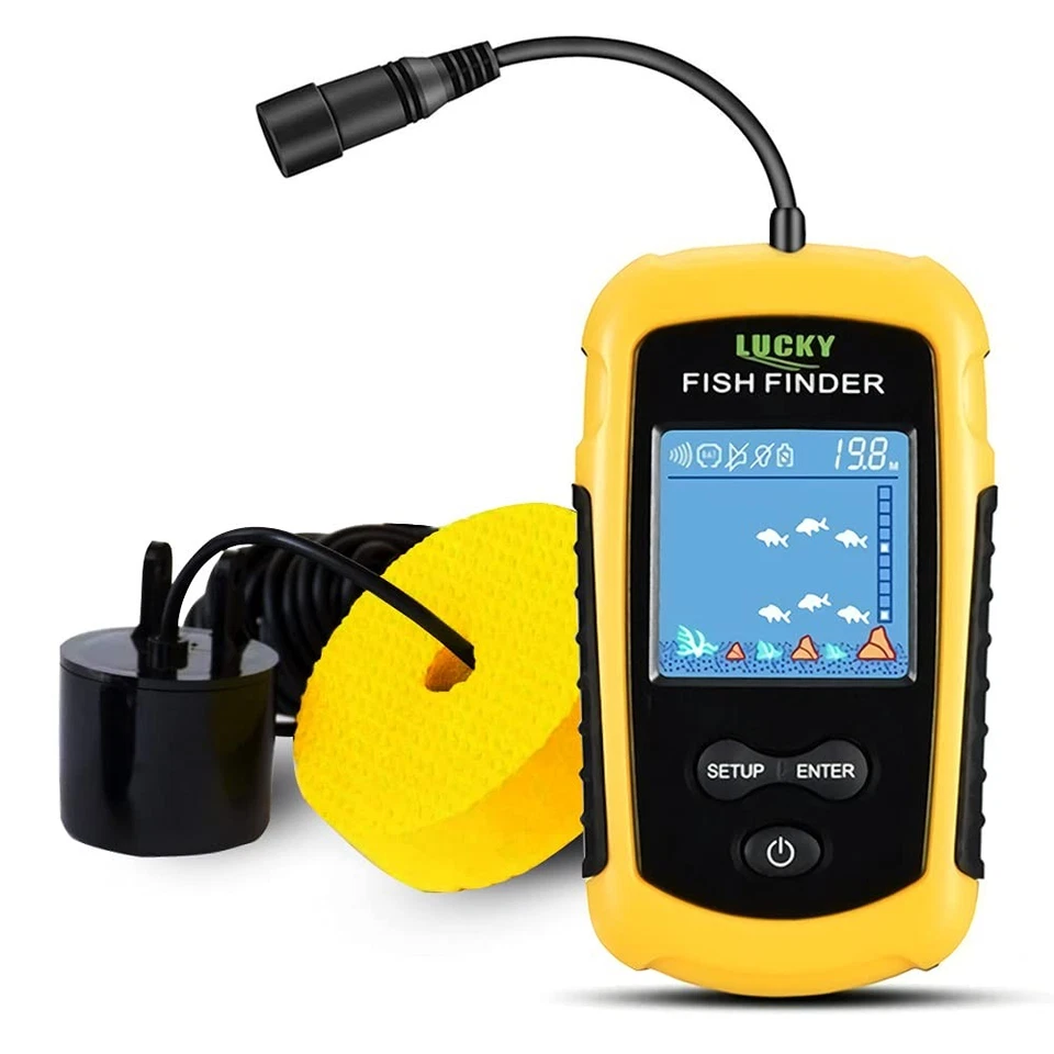 Portable Fish Depth Finder Handheld Sonar Kayak Boat LCD Display - Image 1 of 4