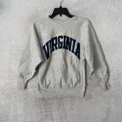 NCAA Virginia Mens Sweatshirt Gray Champion Vintage 90s Long Sleeve Crew Neck - Image 1 of 4