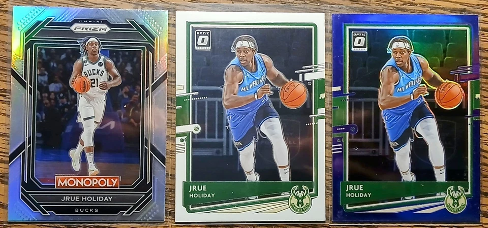 2022 Panini Prizm Jrue Holiday Milwaukee Bucks Silver Prizm SP NBA Lot X3 NM-MT - Image 1 of 2