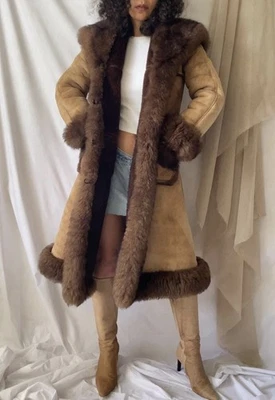 Abrigo de piel de oveja genuino vintage talla S/6 de Overland Sheepskin Company Foto 1 de 4