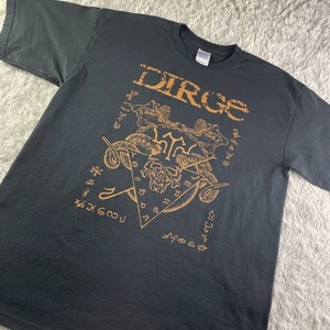 Vintage Dirge Shirt Herren Large schwarz orange Band Metal Musik Konzert Gothic Y2K - Bild 1 von 7