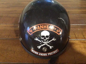 Harley Motorcycle Helmet Black Open Face Half Shell Brain Bucket DOT Sz Large - Picture 1 of 6