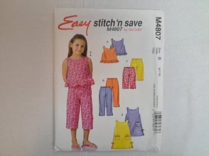 Stitch 'n Save Pattern - Children's & Girls' Top, Dress, & Pants (6-8) #M4807 UC - Picture 1 of 6