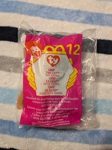 McDonalds Ty Teenie Beanie Baby Toy 1999 Chip the Cat #12 Plush New Sealed - Picture 1 of 2