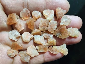 9-13 MM Rare A+ Sunstone Crystal & Mineral Rough 25 Piece Orange Sunstone Rough - Picture 1 of 8