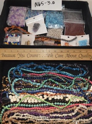 Large Huge Lot Jewelry Making Beads New;StoneTurqAmethystCrystalGlassSeedSilver - Image 1 of 4