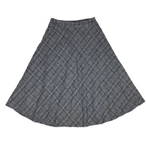 Schicker karierter A-Linien Midi Rock Damen Größe L Polyester Wollmischung gefüttert Academia - Bild 1 von 12