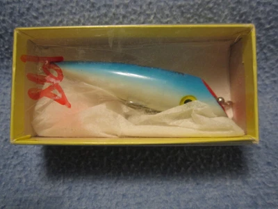 Винтажная рыболовная приманка Lucky Louie 4 дюйма Tiny Louie вилка для ловли лосося с коробкой. - Изображение 1 из 4