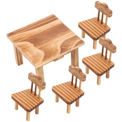  Miniature Furniture Ornament Small Ornaments Table Chair Furnishing Decor - Image 1 of 4