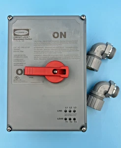 HUBBELL HBLDS10 CIRCUIT LOCK 100-Amp DISCONNECT SWITCH with LED INDICATORS - Picture 1 of 5