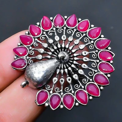 Kashmir Red Ruby Gemstone Handmade Jewelry Ring US Size 6 n581 - Image 1 of 3