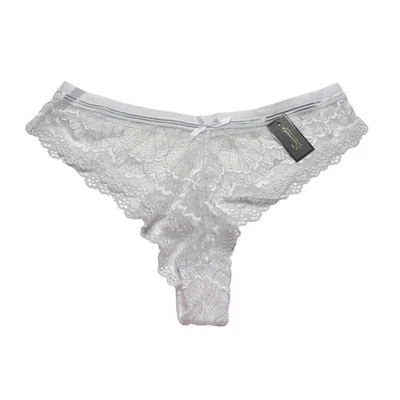 Braguita Frederick's of Hollywood Caroline de encaje brillante blanca/plateada talla 1X Foto 1 de 4