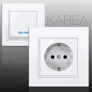 Schuko Steckdose, Steckdosen, Wechselschalter, Dimmer, Lichtschalter KAREA - Bild 1 von 102