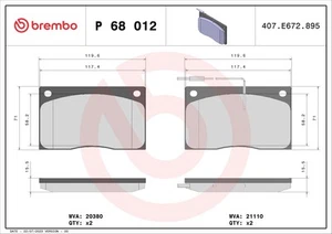 BREMBO P 68 012 Bremsbelagsatz, Scheibenbremse for DAIMLER JAGUAR RENAULT - Bild 1 von 2