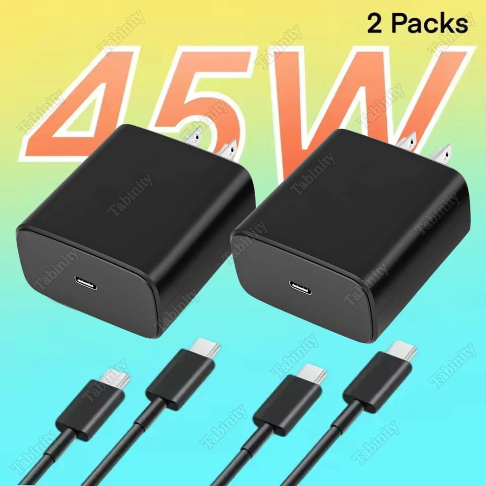 45W Fast Charger Power Adapter USB C Type C Cable For Samsung S25 24 23 22 21 20 - Image 1 of 4