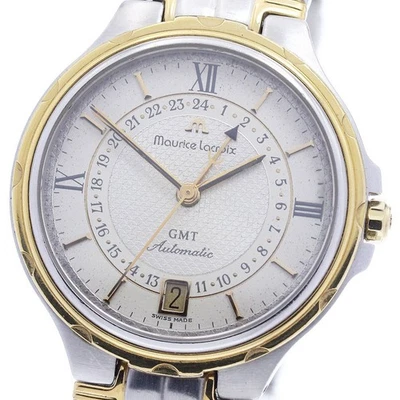 Maurice Lacroix Men’s GMT Date Auto Watch SS/GP Silver Dial Model 10557 Used - image 1 of 4