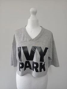 Ivy Park Womens Crop Top T-Shirt Grey Black Size XXS Excellent Condition - Picture 1 of 4