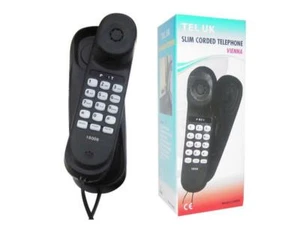 Tel-UK 18006 Black Vienna Wall Mountable Corded Analogue Landline Telephone - Picture 1 of 1