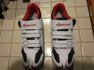 Kescoo Cycling Shoes Size 40 Red White Compatible W/Peloton Mens 7 Womens 9.5 - Picture 1 of 6