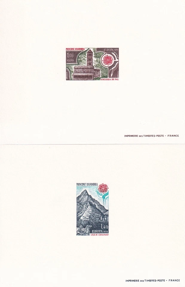 Andorra Francesa 1978 Yvert 269/70 Pruebas Europa CEPT Arquitectura MNH VF Foto 1 de 1