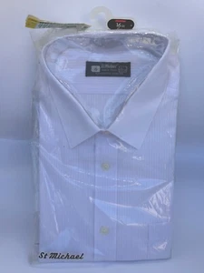 Camicia vintage St Michael uomo Marks & Spencer 16" abito manica lunga righe bianche - Foto 1 di 7