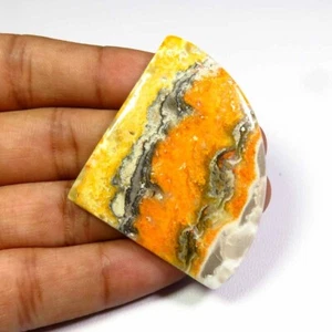 Natural Bumble Bee Jasper Cabs 55x43x4mm Yellow Bumble Bee Fancy Gems BL-129 - Picture 1 of 9