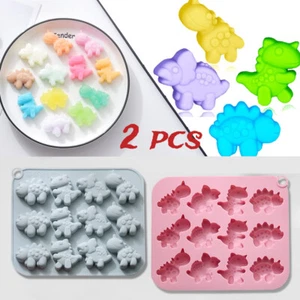 2 Pack Cute Dinosaur Silicone Molds, 12 Cavity 3D Dinosaur Themed Baking Mould U - Picture 1 of 7