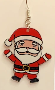 Christmas Earring, Gift Idea, Awesome Earring, Holiday Earring, Santa Earring - Picture 1 of 9