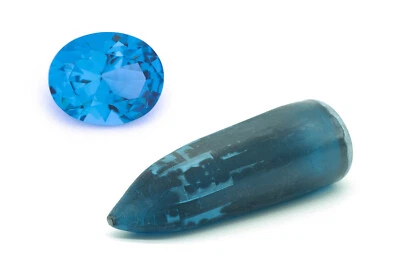 86-89gr 1pcs Dark Blue Spinel #119 Djeva Lab Grown Faceting Rough Stone - Image 1 of 4