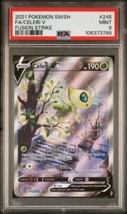 FA/CELEBI V FUSION STRIKE POKEMON SWORD & SHIELD FUSION STRIKE 2021 245 PSA 9 - Picture 1 of 2