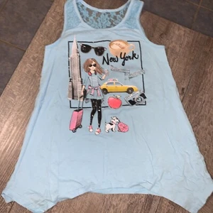 Justice sz 10 new york girl camera sunglasses Puppy Dog vacation tank top - Picture 1 of 6