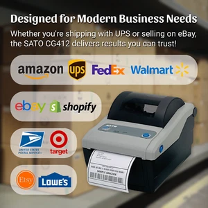 TESTED SATO CG412DT Thermal 4x6 Shipping Label Printer USPS FedEx UPS DHL Stamps - Picture 1 of 19