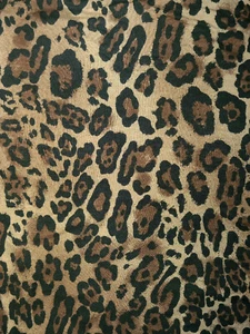 Leopard animal print KNIT Fabric 1 yard x 60" Stretch black with shades of brown - Picture 1 of 1