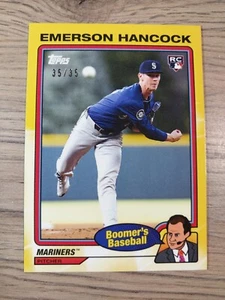 2024 Topps x Chris Berman EMERSON HANCOCK Yellow 35/35 Boomers Baseball RC #56 - Bild 1 von 2