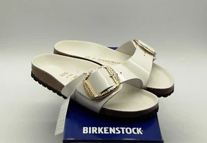 BIRKENSTOCK MADRID BIG BUCKLE L6 M4 LEDER HIGH -SHINE WHITE Gr 37 NEU IM KARTON - Bild 1 von 2