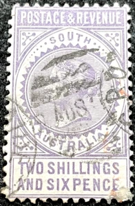 SOUTH AUSTRALIA POSTAGE & REVENUE STAMP SG284 2/6D VIOLET USED - Picture 1 of 2