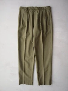 Vintage 70s Australian Uniform Wool Blend Pleated Pants 33x31 Made in Australia - Picture 1 of 8