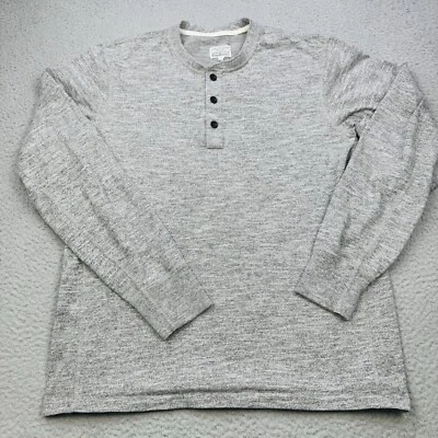 RAG & BONE Sweater Mens Large Gray Heather Henley Casual - Image 1 of 4