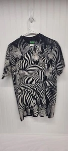 Vintage Radical Nature L Zebra Shirt All Over Print 90s Single Stitch Made USA - Bild 1 von 6