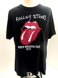 Rolling Stones North America Tour 1975 Herren XL Reproduktion Zunge Lippen T-Shirt - Bild 1 von 5