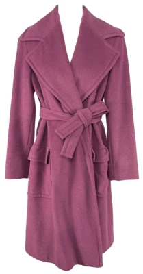 Vintage 80's Fendi 365 Wide Notch Collar Belted Wrap Coat Made in Italy - Image 1 of 4